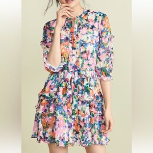 Saloni Tilly Ruffle Dress Size 0